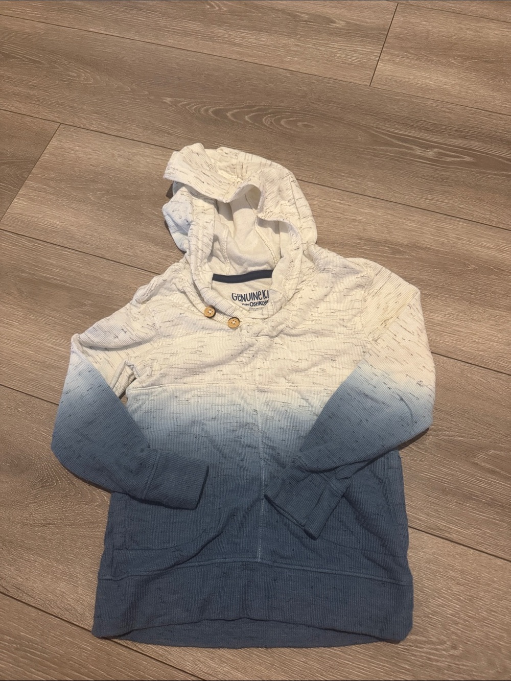 OshKosh B'gosh Cream to Blue Ombre Hooded Sweatshirt